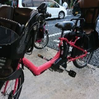 ブリジストンアンジェリーノピンク電動自転車3人乗り