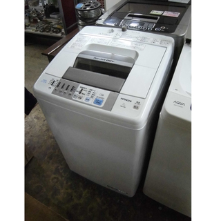 札幌 7kg 日立 全自動洗濯機 2015年製 ホワイト×グレー NW-Z78 白い