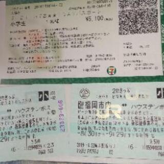 21日のハウステンボスのチケット＋自由席特急券