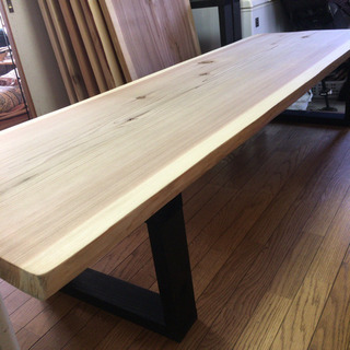 値下げ☆特大 W210サイズ 一枚板ダイニングローテーブル 近場無料配送可能です。