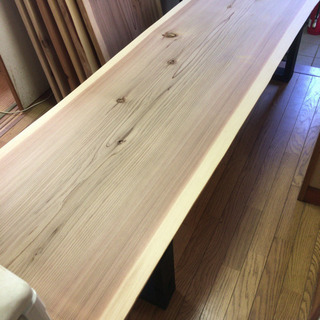 値下げ☆特大 W210サイズ 一枚板ダイニングローテーブル 近場無料配送可能です。