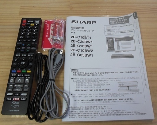 【販売終了しました。ありがとうございます。】SHARP　HDD/ブルーレイ　レコーダー　2B-C10BW1　2019年製　中古美品　/　2019年6月購入の美品です　HDD1TB　2チューナー