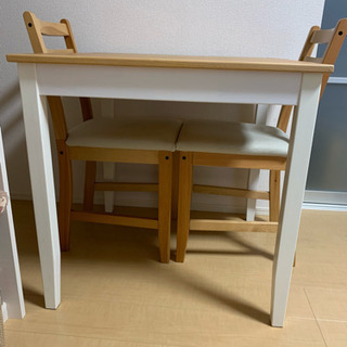 IKEA レールハムン ダイニングテーブル椅子２脚セット