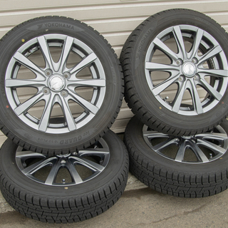 中古状態良 H30.11月購入 ヨコハマ スタッドレスタイヤ アイスガード IG50プラス 155/65R14 + GRASS RXホイールセット 軽自動車用 冬タイヤ 委託品 バリ山