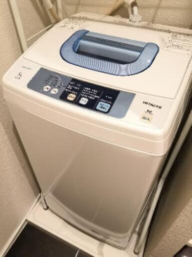 高年式2015年製 日立 NW-5TR-W  5kg 全自動洗濯機 節水すすぎ１回 槽クリーナー付　ランドリーラック付き\n\n