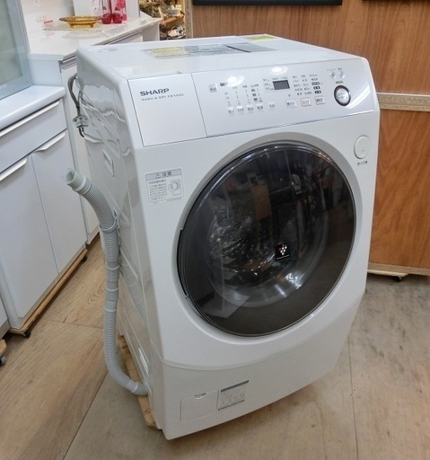 【販売終了しました。ありがとうございます。】SHARP　9.0㎏　ドラム式 洗濯乾燥機　ES-V540　2014年製　中古品