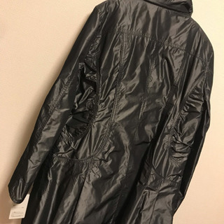 【新品】黒 ロング 11号 コート ドット M〜L 膝丈  長袖 上着 秋冬