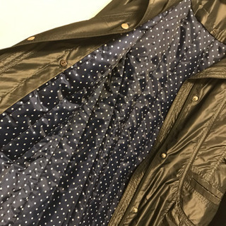 【新品】黒 ロング 11号 コート ドット M〜L 膝丈  長袖 上着 秋冬