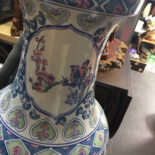 美品孔雀花瓶※インテリア※置物中古品