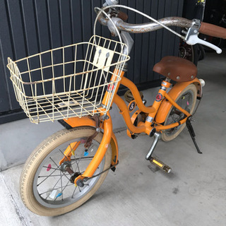 【お取引中】14インチ  子供用自転車 【補助輪、後ろ持つ支え付き】