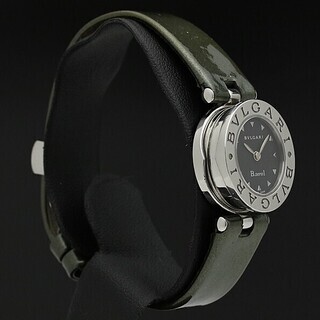 【磨き済み三ヶ月保障】ビーゼロワン BZ22S 黒文字盤　純正ベルト/尾錠 エナメル/カーキ◎質屋鑑定済み 磨き済み三ヶ月保障】ビーゼロワン BZ22S 黒文字盤 純正ベルト/尾錠