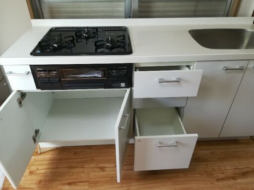 システムキッチン未使用ホワイト人工大理石180cm