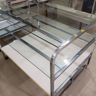 全面ガラス　開放型　ショーケース　三段式　什器　在庫2点　