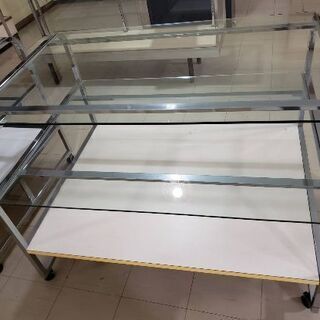 全面ガラス　開放型　ショーケース　三段式　什器　在庫2点　