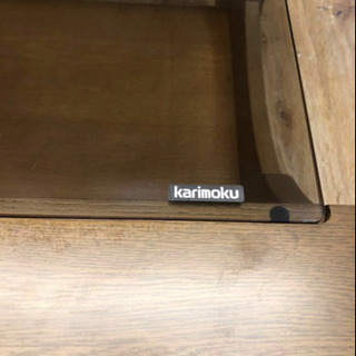 ◆karimoku カリモク◆楢 オーク材◆センターテーブル 応接机 ガラステーブル◆棚付き◆幅135cm◆リビング 書斎（612）AKARI