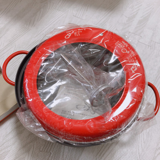 温度計付き両手天ぷら鍋18cm 揚げ物鍋