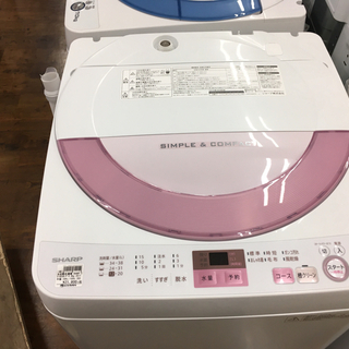 生活家電 SHARP 2017年製 6.0kg洗濯機 ES-GE6A-P