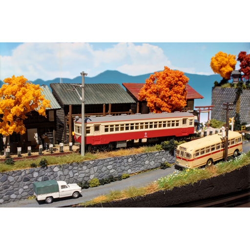 Nゲージ 「秋晴れの踏切風景」 ジオラマ 完成品 模型 ジオコレ