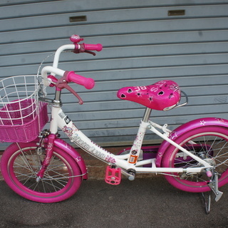 ピンク・ハート・キラキラこんな可愛い！16インチ子供用自転車！美...
