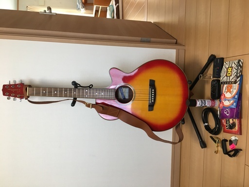 エレアコ;Takamine TCP380, 中古美品、フルセット（ギター置台、ソフトケース、チューナー、メトロノーム、カポ2個、MTR、替え絃5set、シールド、ストラップ、ボトルネック）