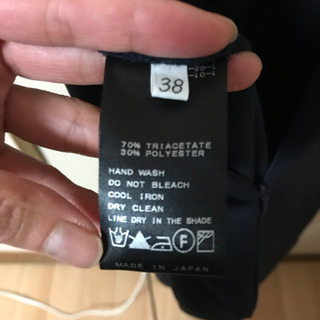 ドゥーズィエムクラス ネイビー38 七分丈のトリアセテートワンピース