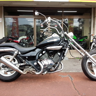 NO.2886　エリミネーター２５０Ｖ　ロングフォークカスタム　スーパートラップ　６ベントハンドル　ブラック　☆彡 NO.2886 エリミネーター250V ロングフォークカスタム スーパー