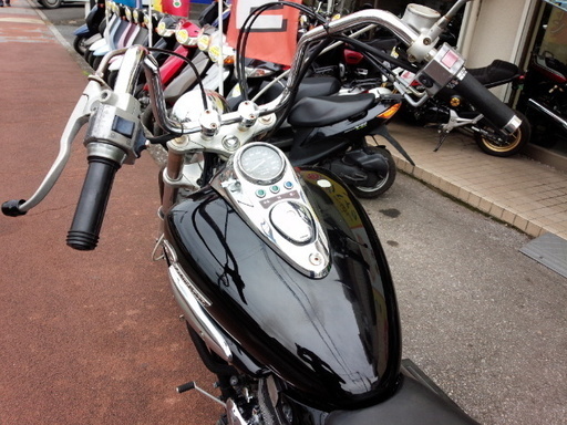 NO.2886　エリミネーター２５０Ｖ　ロングフォークカスタム　スーパートラップ　６ベントハンドル　ブラック　☆彡 NO.2886 エリミネーター250V ロングフォークカスタム スーパー