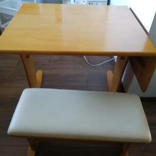 折り畳式ダイニングテーブル椅子セット　90(120)x70x70