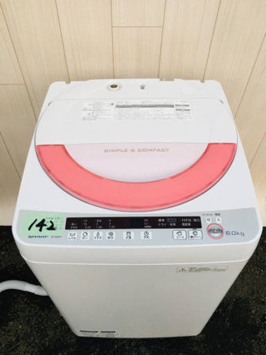 142番 SHARP✨全自動電気洗濯機⚡️ES-GE60P-P‼️