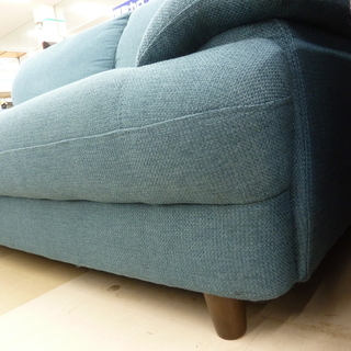 2人掛けソファ グリーン系 布製 中古品 札幌市 清田区