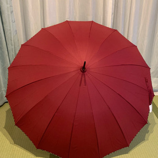シンプル無地のワインレッドジャンプ雨傘