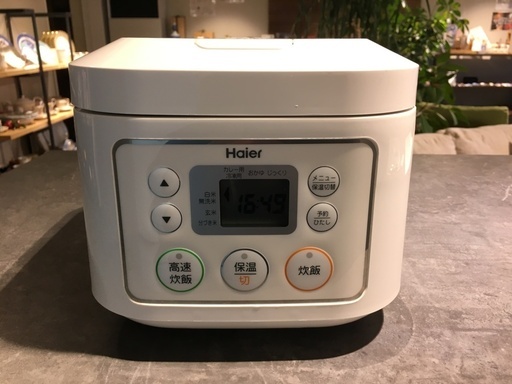 炊飯器 ハイアール Haier JJ-M3OB(W)３合炊き 2014年製 白 中古品