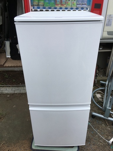 【中古品】SHARP　シャープ　ノンフロン冷凍冷蔵庫　SJ-14Y-W　※2014年製