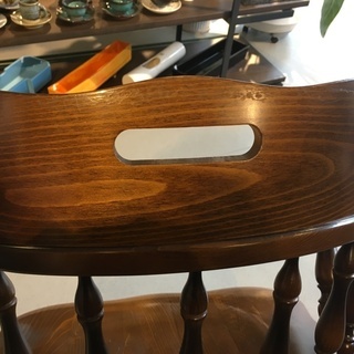 椅子 飛騨家具 キツツキ チェア ダイニングチェア 茶 中古品③