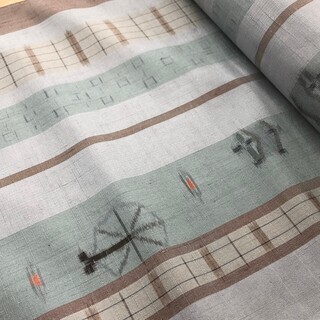 正絹 十日町紬 反物 伝統工芸 庭野辰雄 リサイクル着物　MM79