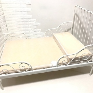 IKEA 子供用 伸長式ベッド ホワイト