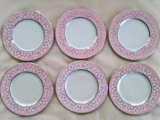 アメリカンブランド陶器　クラシック平皿６枚　Castleton China Trousseau Dinner Plate　10.75\
