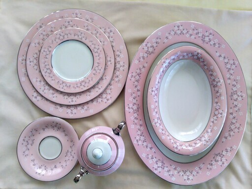 アメリカンブランド陶器　クラシック平皿６枚　Castleton China Trousseau Dinner Plate　10.75