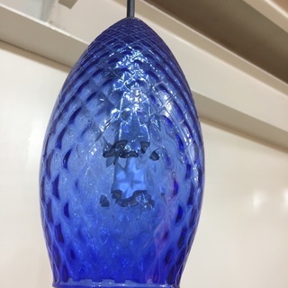 照明 ペンダントライト 青 ブルー ガラス LED照明器具 中古品 【公式通販】