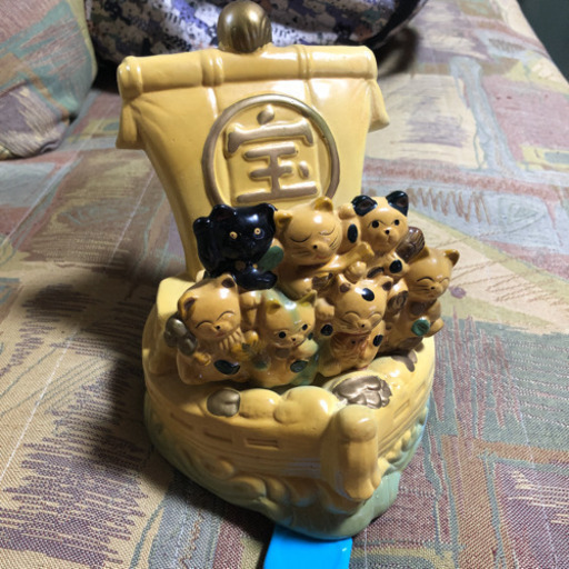 猫の七福神 宝船 貯金箱 縁起物