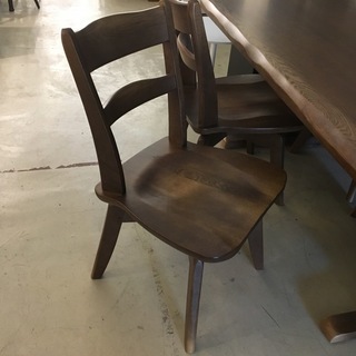 イバタインテリア KELLYシリーズ ケリーシリーズ ダイニングテーブルセット テーブル チェア 5点セット 茶 飛騨家具メーカー 中古品