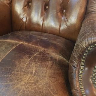 アンティーク アームチェア ソファ 1人掛け 総革 中古品
