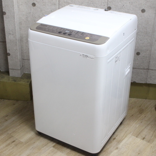 R413)【美品】Panasonic 全自動洗濯機（洗濯6.0kg）ブラウン NA-F60PB11 2018年製 パナソニック