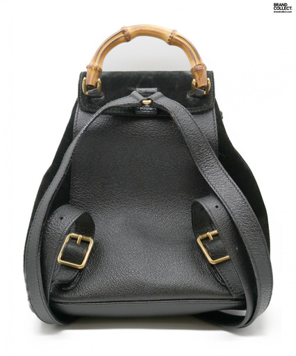 GUCCI (グッチ) バンブーハンドルリュック ブラック バッグ スウェード