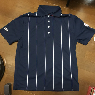FILA 楽天ジャパンオープンテニス ポロシャツ 紺×白 L