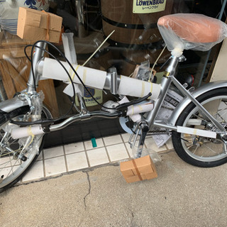 折りたたみ自転車新品、未使用、ミニサイクル16インチ、シルバー ...