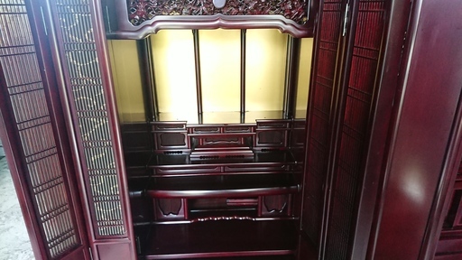 唐木仏壇　桜調和組子台付　1560×660