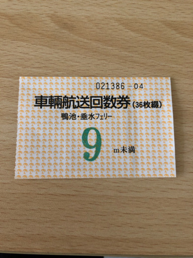 鴨池 垂水フェリー 車輌航送回数券 9m 1枚 じゅんじゅん 坂之上のその他の中古あげます 譲ります ジモティーで不用品の処分 鴨池 垂水フェリー 車輌航送回数券 9m 1枚 じゅんじゅん 坂之上のその他の中古あげます 譲ります ジモティーで不用品の処分