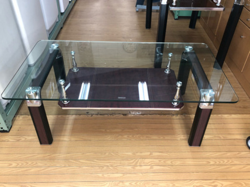 増税前キャンペーン【リサイクルサービス八光　田上店　配達・設置OK】TEMPERED GLASS　ローテーブル