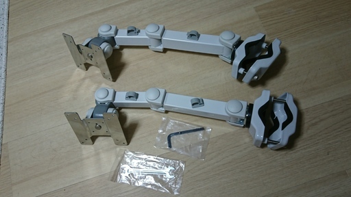 【２個セット】サンコー　4軸クリップモニタアーム　MARMGUS128W　工具付き